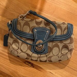 Coach Brown and Blue Clutch